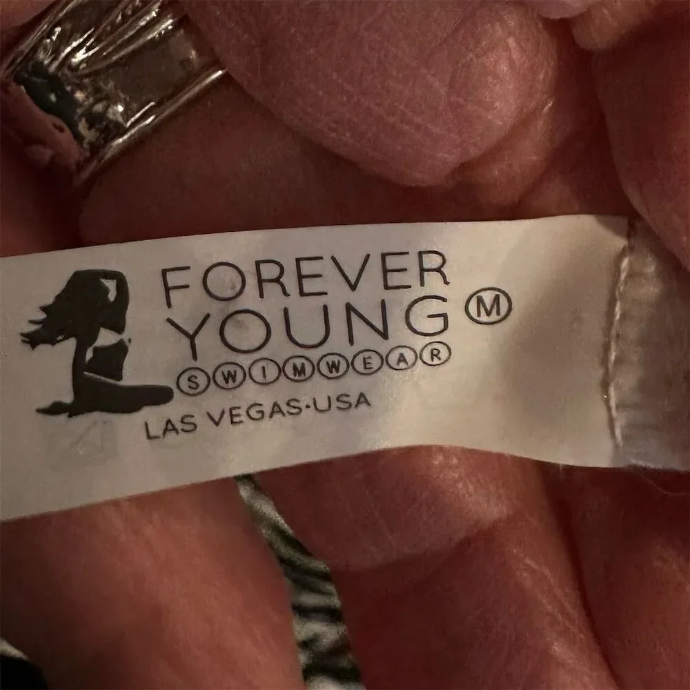 Forever‎ Young Women's M Black Palm Print Tie-Fastening Bikini Bottom - Picture 4 of 4